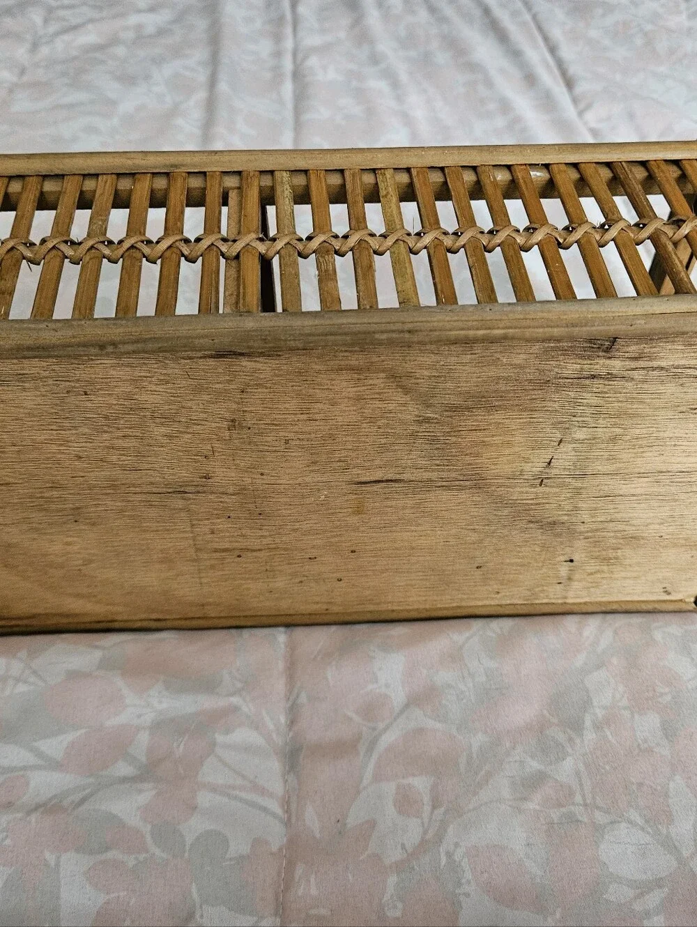 Mid Century Natural Bamboo Divided Organizer Tray - Brown